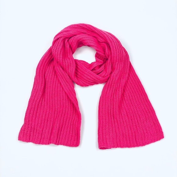 Hot Pink Knit Scarf - Picture 2 of 2